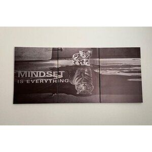 New 3 Panels Mindset is Everything Motivational Canvas Wall Art Inspirational
